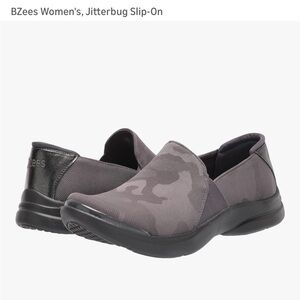 Bzees Women's Jitterbug Gray Slip-On arch support shoes